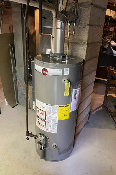 photo of a water heater replacement in Amherst, MA